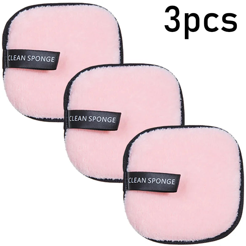 1/3pcs Reusable Discs Makeup Remover Wipe Cotton Pads Microfiber Makeup Face Towel Cloth Washable Sponge Skin Care Cleaning Puff