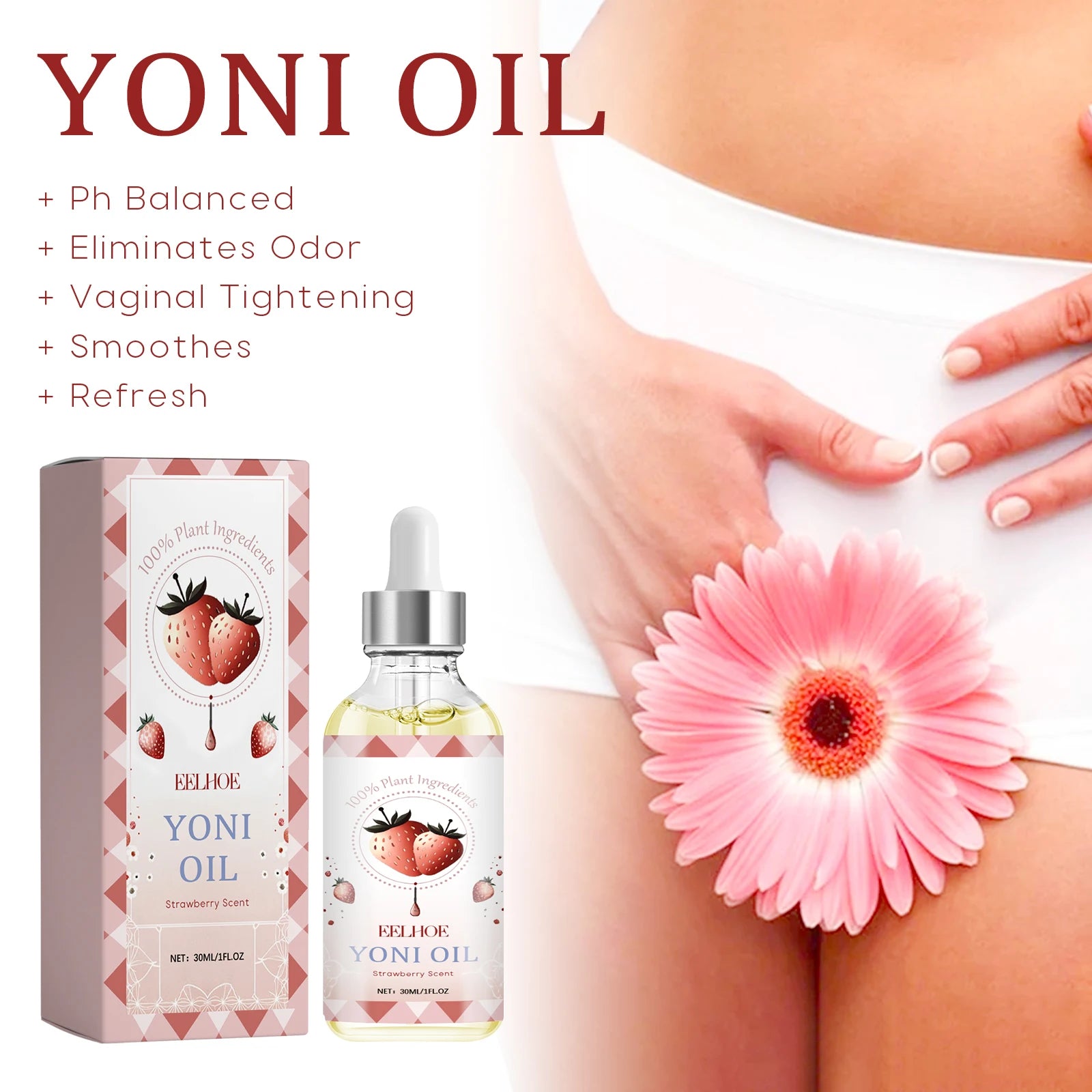 Women's Intimate Essential Oil - Eliminates Odor and Itchiness, Cleanses the Body, Firms Skin, Gentle Care Essential Oil
