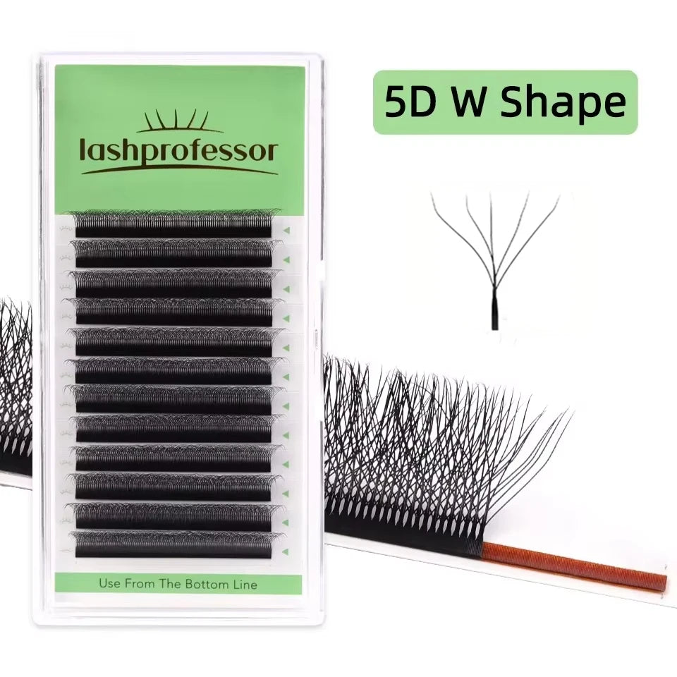 Black/Brown 3DW Lash Premade Fairy Volume Fans Lash Clover Bloom Eyelash Extension Wispy Spike Lash Three-Core Triple Tip Cilios
