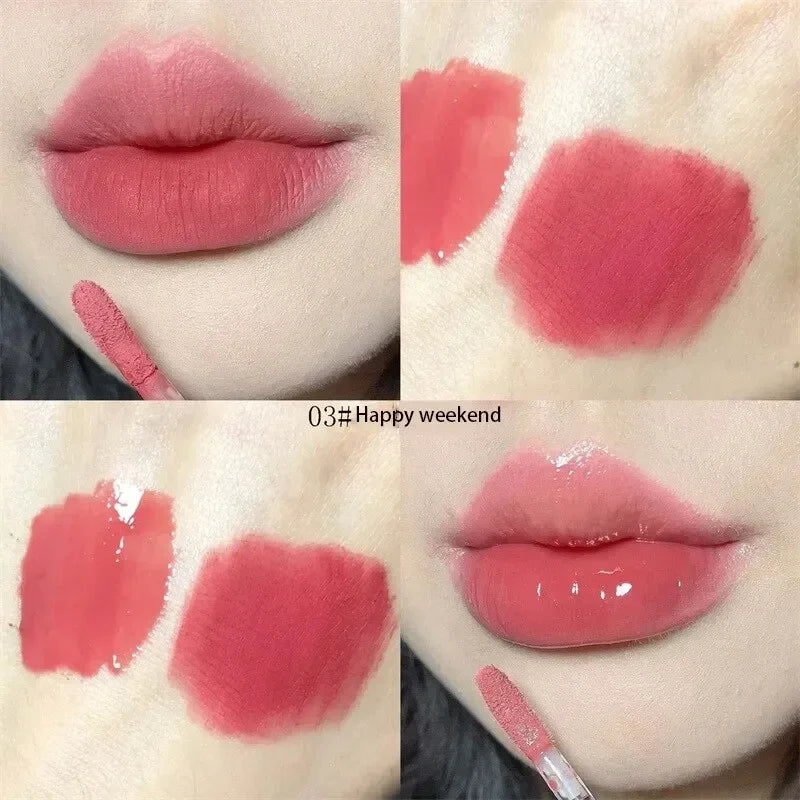Double Head Lip Gloss Matte Velvet Sexy Red Tint Liquid Lipstick Waterproof Lipgloss Lasting Lip Glaze Korean Makeup Cosmetics