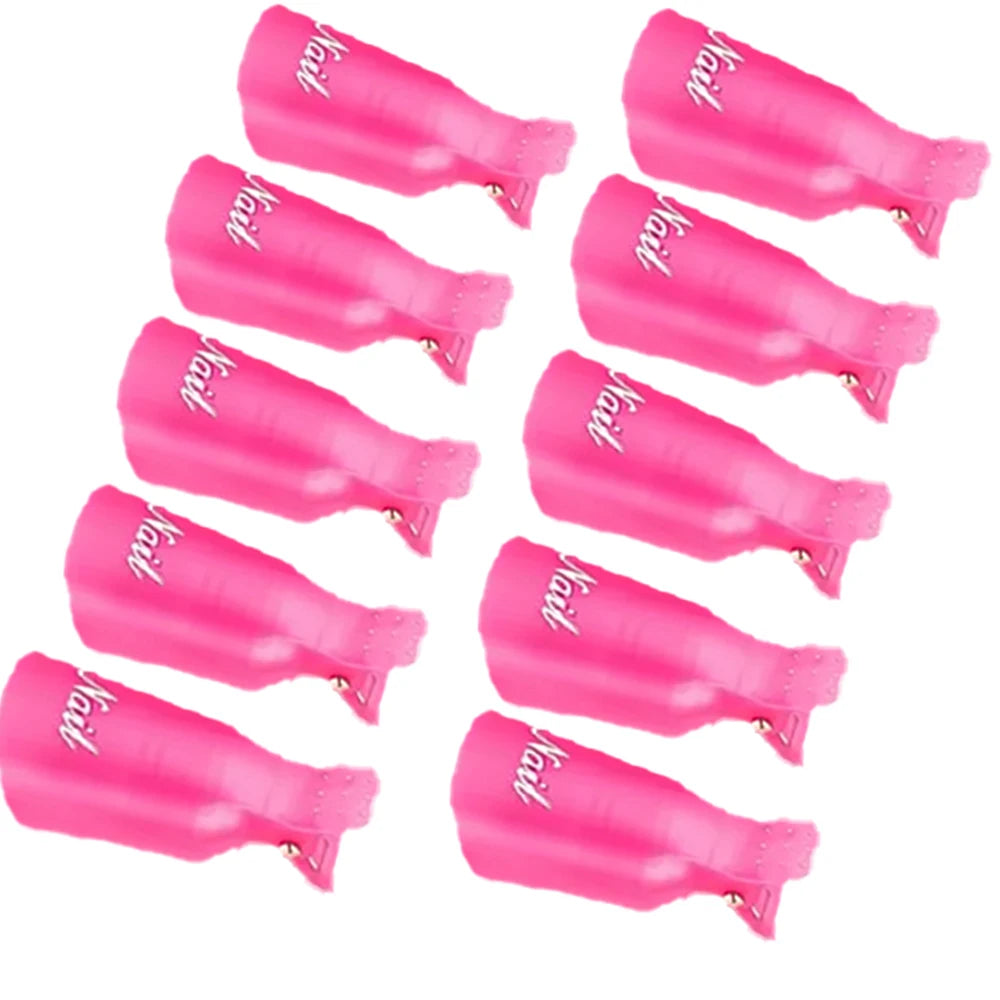 LULAA 10Pcs/16Pcs Plastic Acrylic Nail Art Soak Off Cap Clip UV Gel Polish Remover Wrap Tool Gel Nail Polish Remover Clips