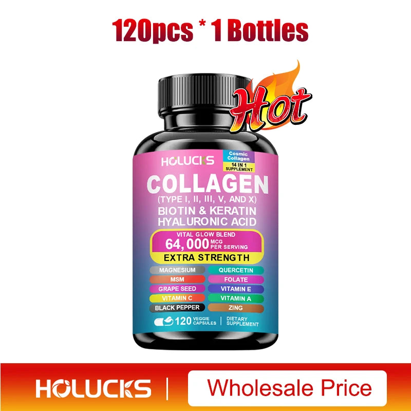 Organic Collagen Capsules Biotin Keratin Skin Care Product Booster-Skin Nail,Hair Care,Anti Aging,Whiteningand Joint Supplement