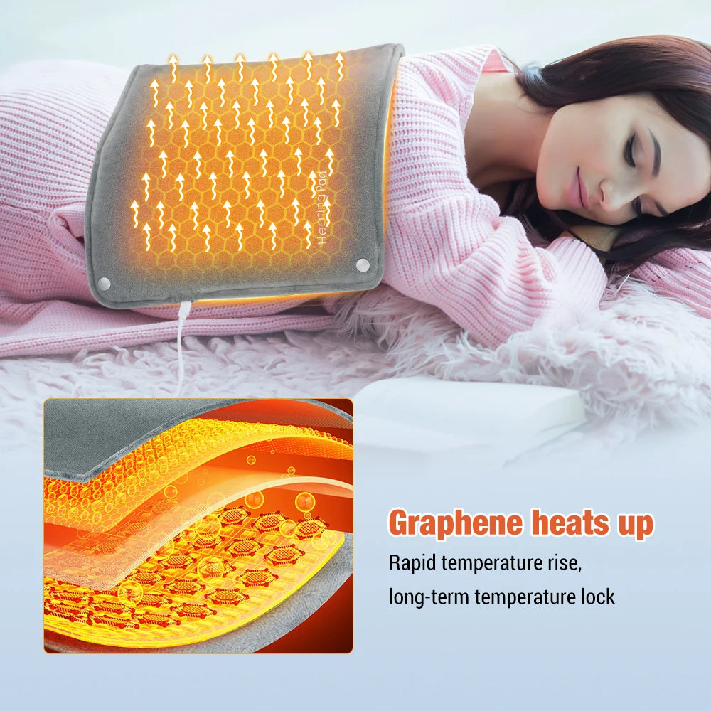 Washable Heating Pad Heat Graphene Thermostat Hand Warmer Winter Office Hand Warming Artifact Hand Warming Bag for Body 30X50CM
