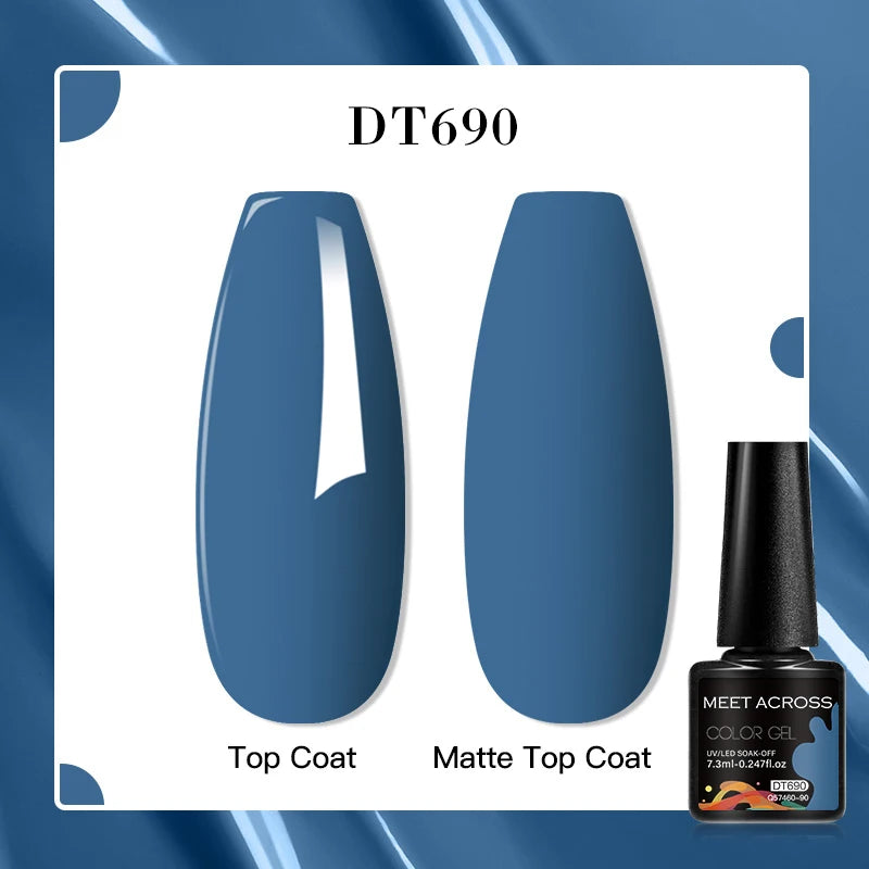 MEET ACROSS 7ml Red Blue Green Metallic Gel Nail Polish Super Bright Mirror Effect Semi Permanent LED UV Gel Nail Art Varnish