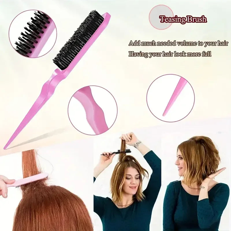 5pcs Comb Set Relaxing Elastic Massage Comb Hollow Out Hair Brush Scalp Massage Combs Hair Styling Spray Bottle Hair Salon Tools