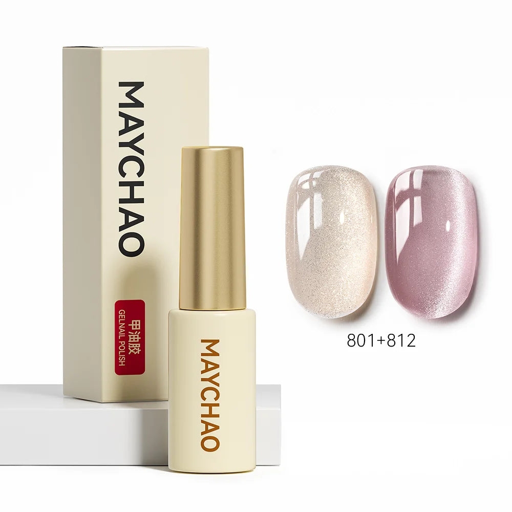 MAYCHAO 5ML Gel Nail Polish 9D Laser Diamond Glitter Cat Eye Gel Semi-Permanent Soak Off UV LED Gel Nail Manicure Tools Nail Art