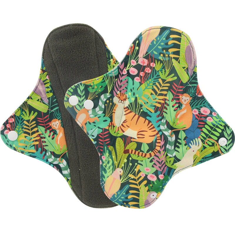 Sanitary Pads Organic Bamboo Charcoal Washable Menstrual Panty Liner Leakproof Cloth Towel Reusable Period Feminine Hygiene Pads