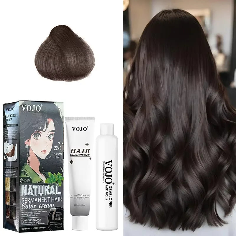 3-in-1 Long-Lasting Hair Dye Shampoo,100ml &100ml Coloring Agent Hair Dye Shampoo for Women and Men,Semi-Permanent Hair Cream