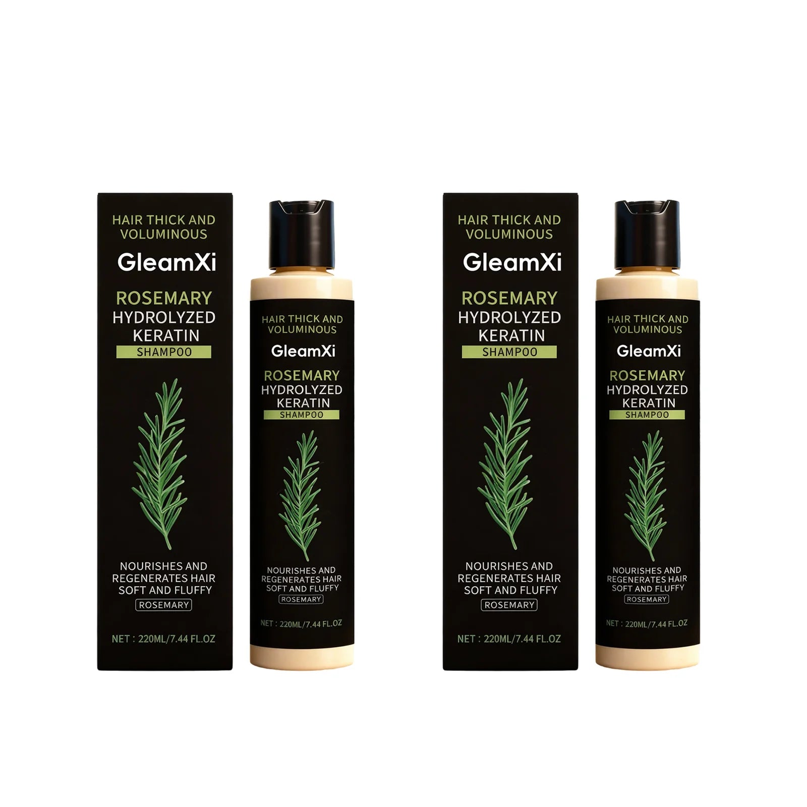Rosemary Keratin Volumizing Shampoo 220ML Deep Nourishing Hair Care Repair Damage Boost Fullness Smooth Frizz Control Daily Use