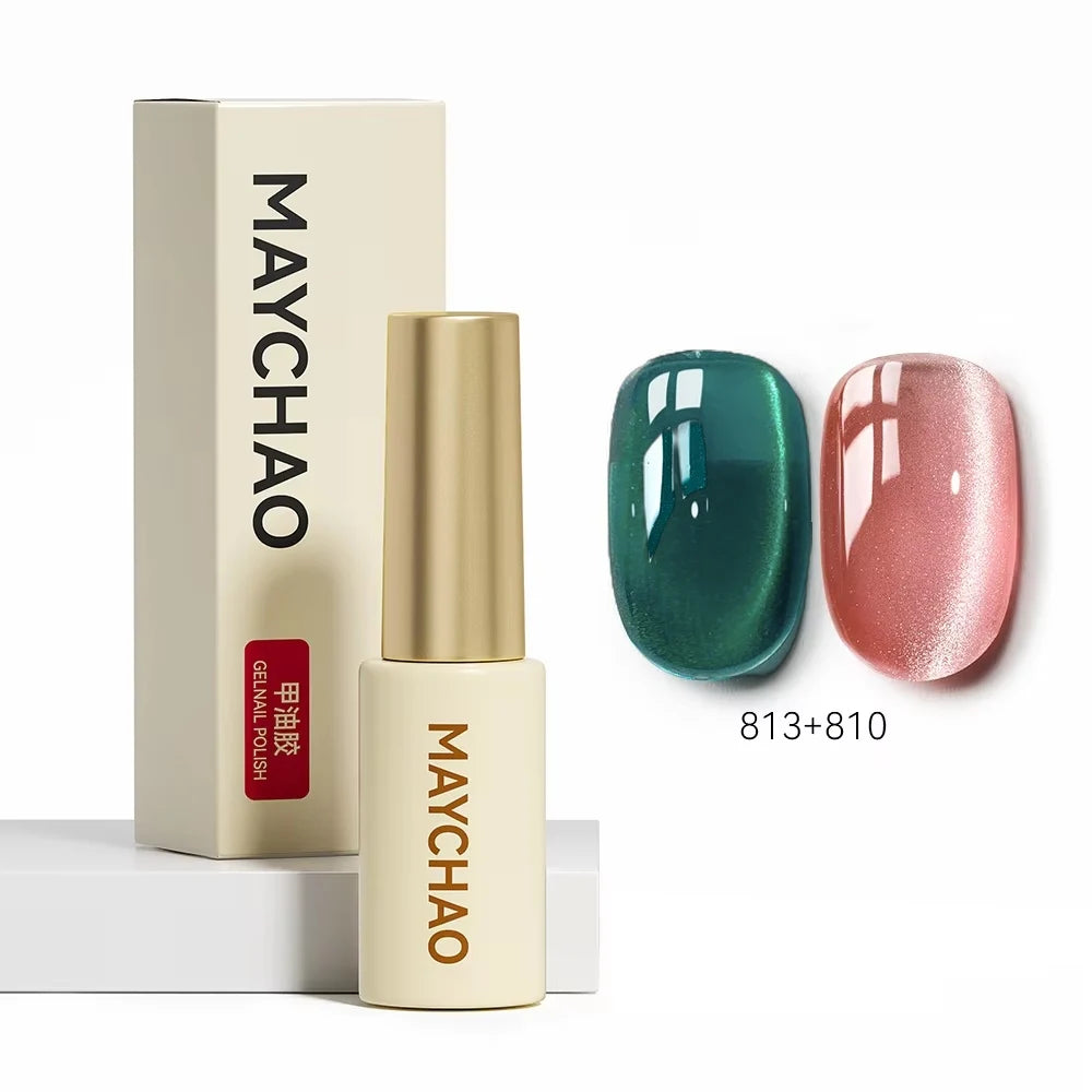 MAYCHAO 5ML Gel Nail Polish 9D Laser Diamond Glitter Cat Eye Gel Semi-Permanent Soak Off UV LED Gel Nail Manicure Tools Nail Art