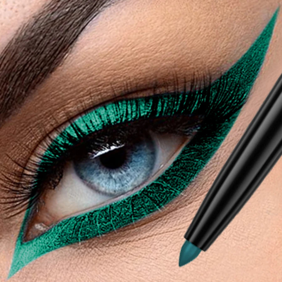 1pc Colourful Eyeliner Pen,High Pigmented Pearly Glitter&Shimmer Metallic Eyeliner Stick, Long Lasting Waterproof White Black