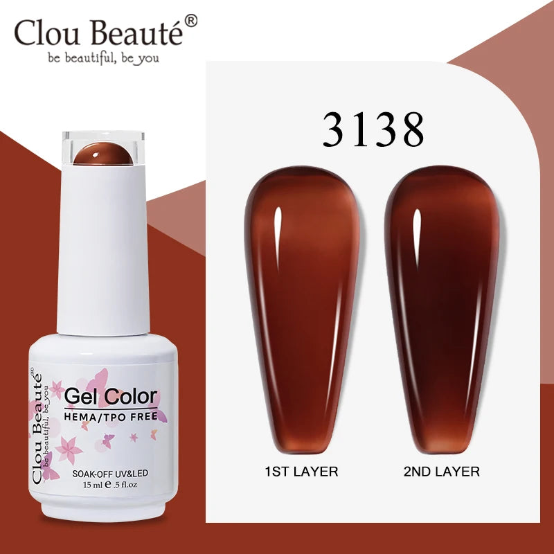 Clou Beaute Semi-transparent Jelly Color UV Gel Manicure Gel Nail Nail Supplies For Professionals Semi-permanent Varnish 15ml