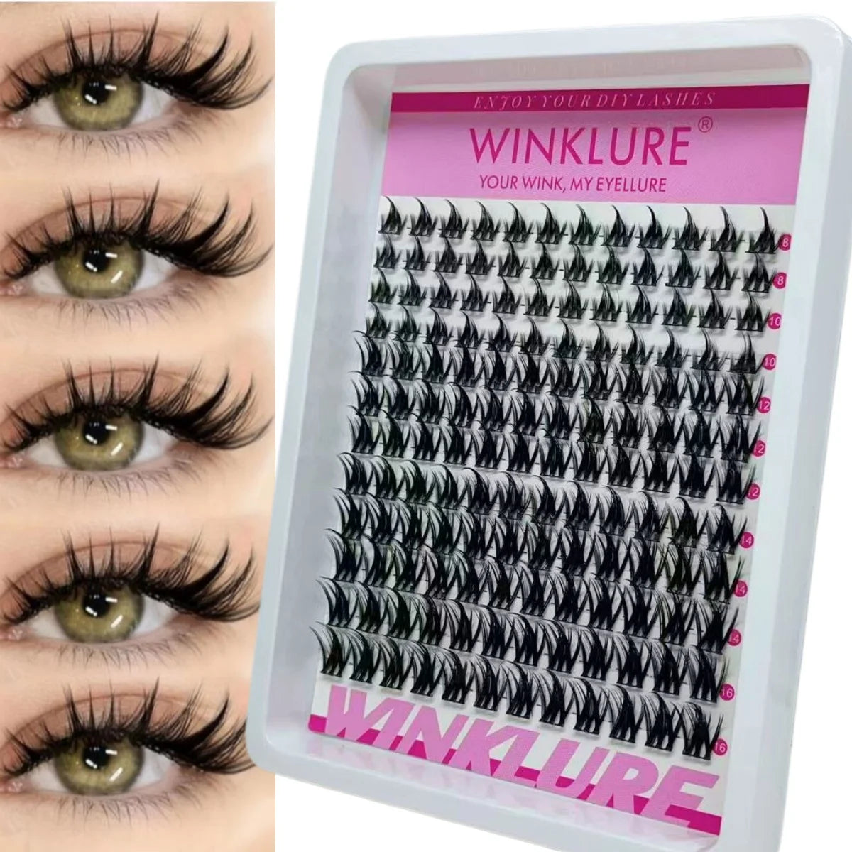 WINKLURE Manga Lash Clusters Spiky Eyelash Clusters Natural Lash Extensions Wispy Lashes Clusters Anmie Style Individual Lashes