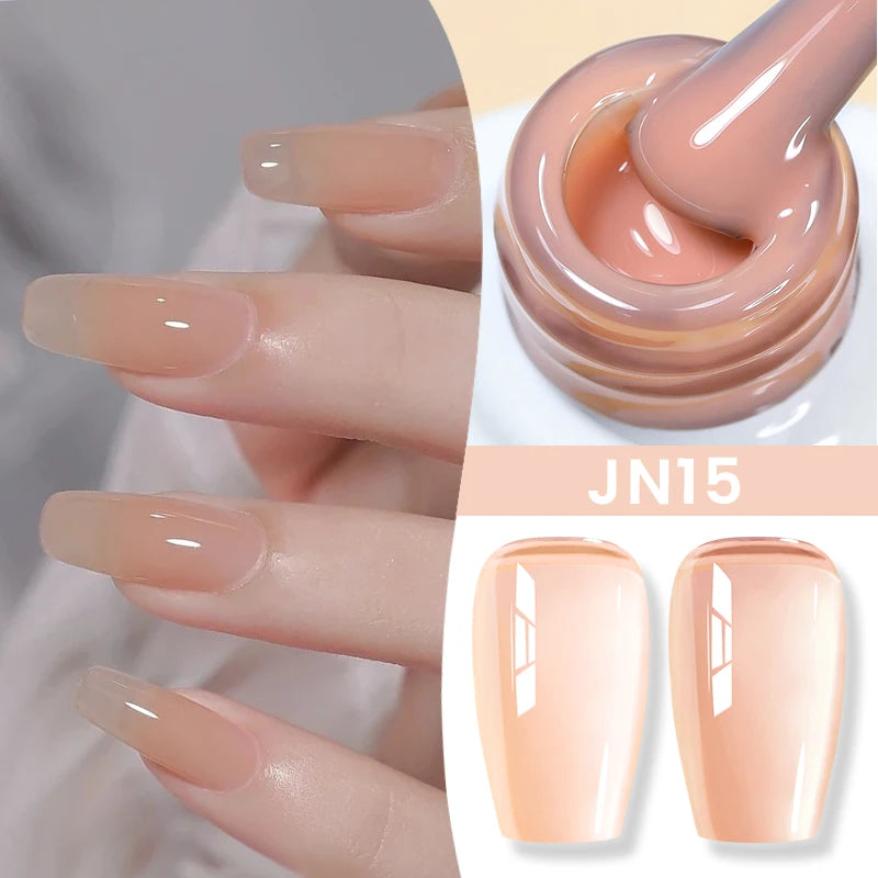 BORN PRETTY 10ml Translucent Color Gel Polish Jelly Nude Autumn Jelly Amber Semi Permanent UV Gel Nail Art Soak Off Gel Varnish