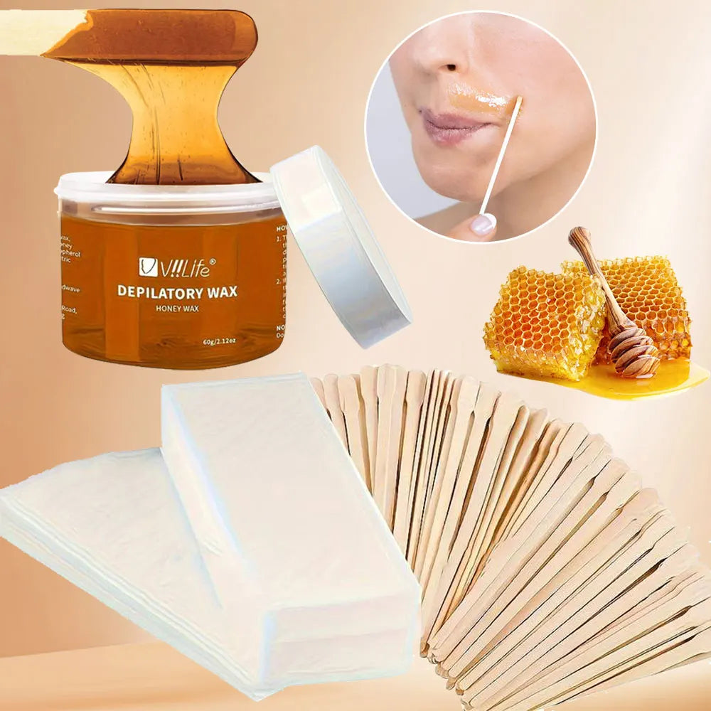 Viilife Precision eyebrow wax for shaping Depilatory Wax Hair Removal Cold Sugar 60g Kit travel and home use sugar wax kit