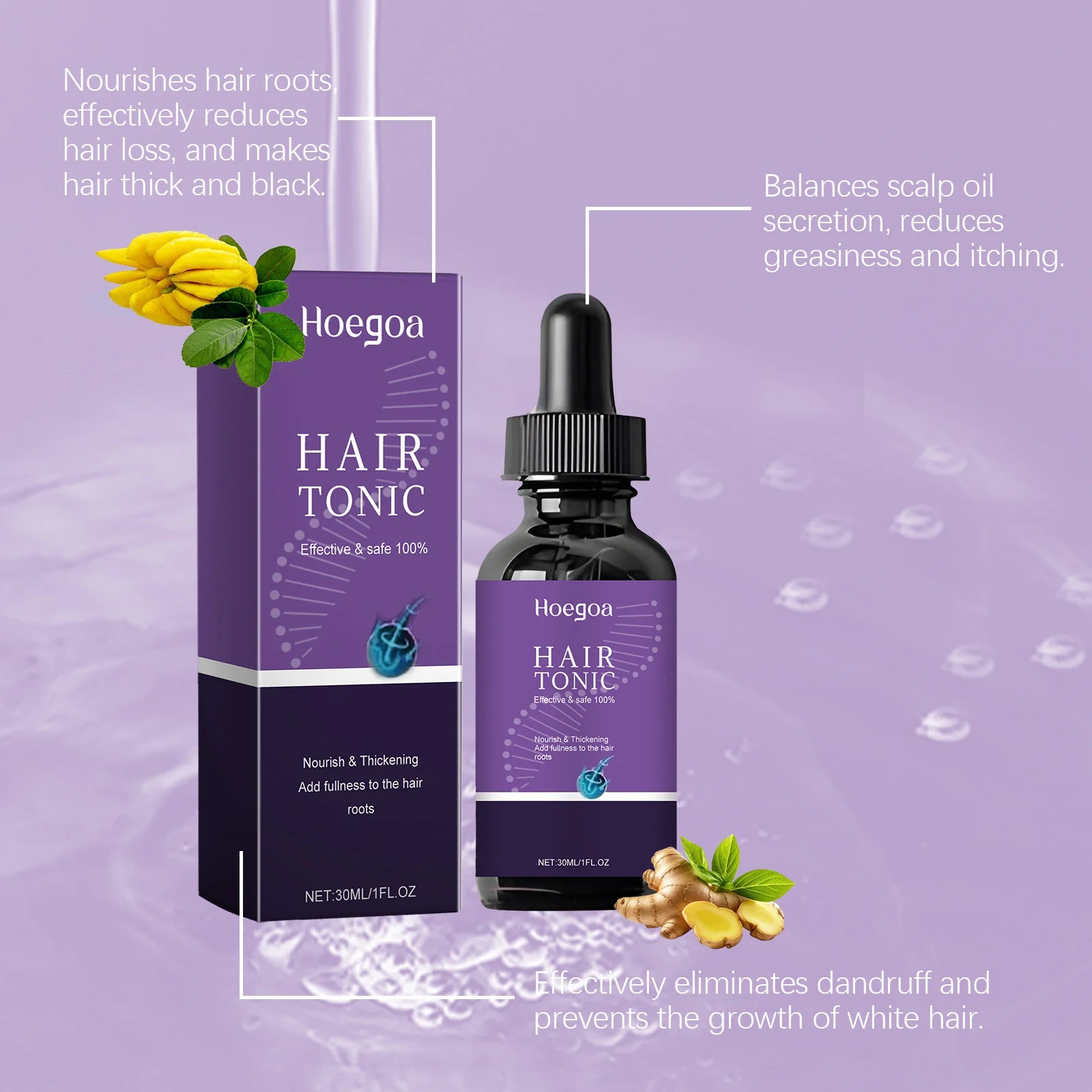 Hair Thicker Serum Strengthen Hair Roots Repair Damaged Hair Anti-Frizz Nourishing Soothing Scalp Smooth Volumizing Hair Serum