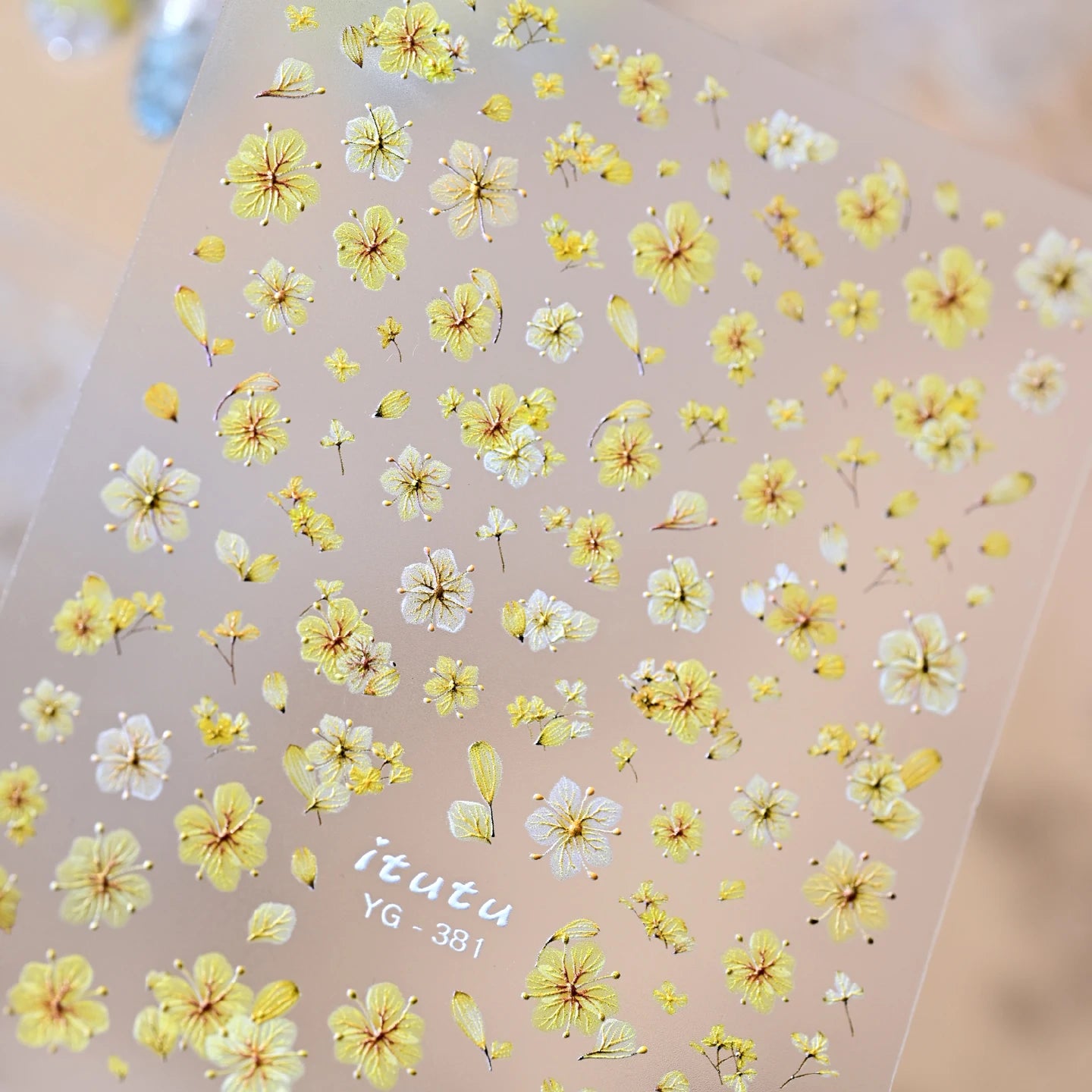 5D Pink Blue Floral Nail Art Stickers Petals Leaf Plant Embossed Nail Decals Spring Summer Flower Design for DIY Nail Supplies