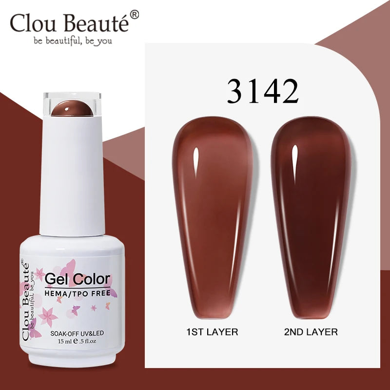 Clou Beaute Semi-transparent Jelly Color UV Gel Manicure Gel Nail Nail Supplies For Professionals Semi-permanent Varnish 15ml