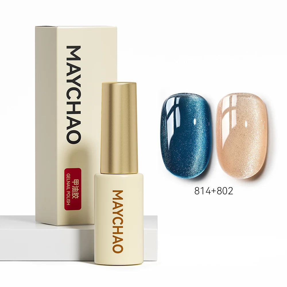 MAYCHAO 5ML Gel Nail Polish 9D Laser Diamond Glitter Cat Eye Gel Semi-Permanent Soak Off UV LED Gel Nail Manicure Tools Nail Art