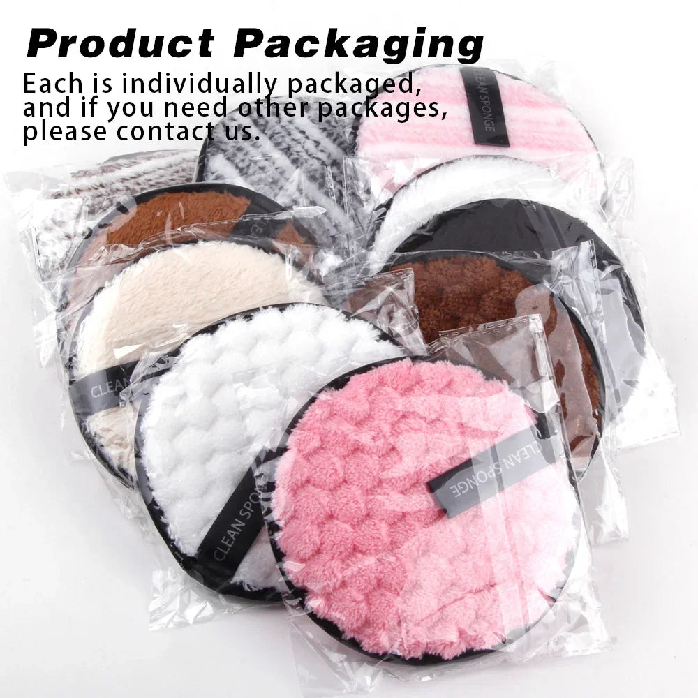 1/3pcs Reusable Discs Makeup Remover Wipe Cotton Pads Microfiber Makeup Face Towel Cloth Washable Sponge Skin Care Cleaning Puff