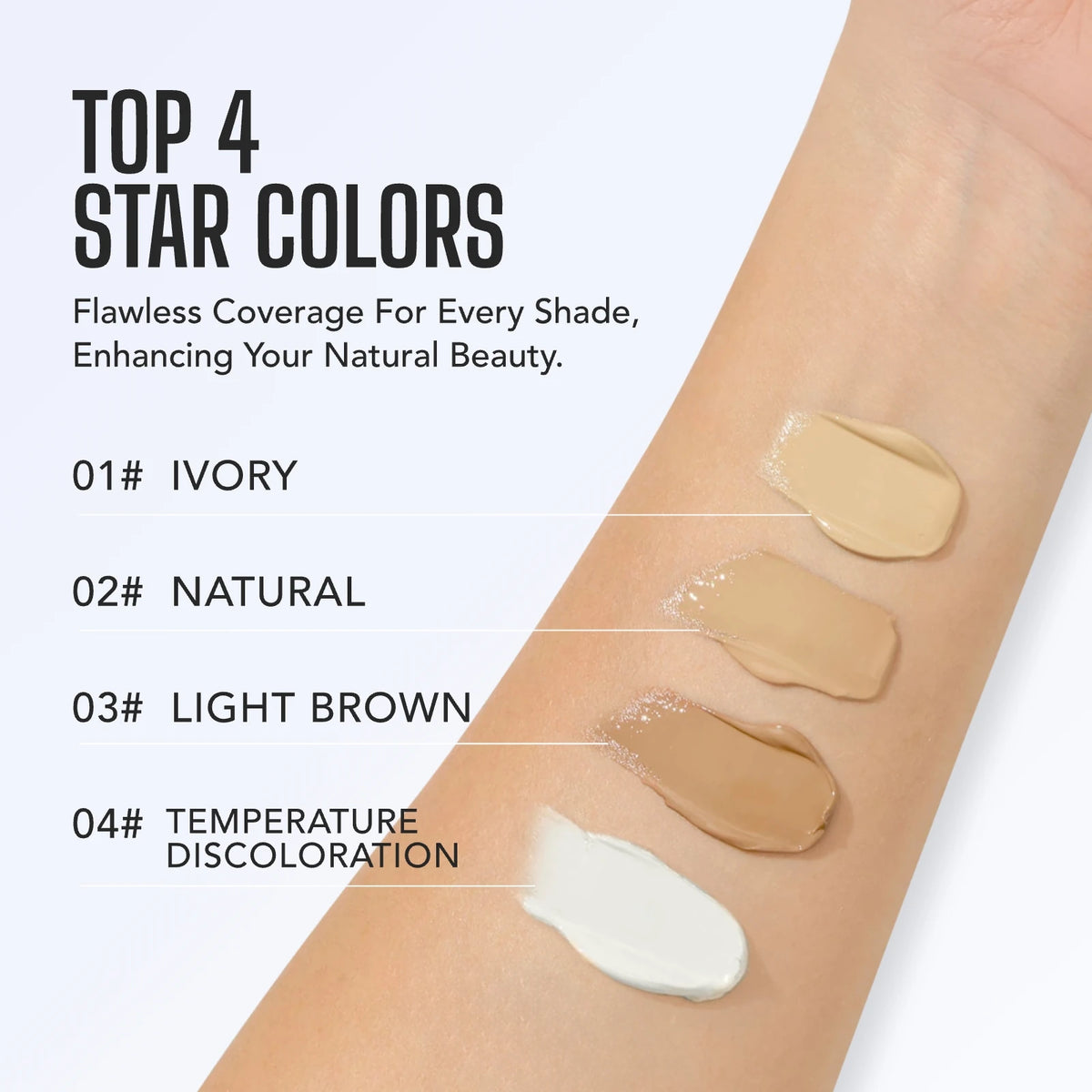 2 Pcs Liquid Foundation 3 Shades 30ml Ea. Natural Lightweight Full Coverage Long-Lasting Oil Control Concealer Base Makeup for All Skin Types