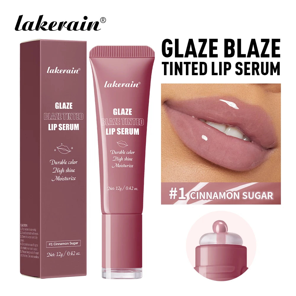 Lakerain Glaze Blaze Tinted Lip Serum Moisturizing Repairing Nourishing Lip Tint Glow Liquid Lip Gel Hydrating Lips Care Makeup