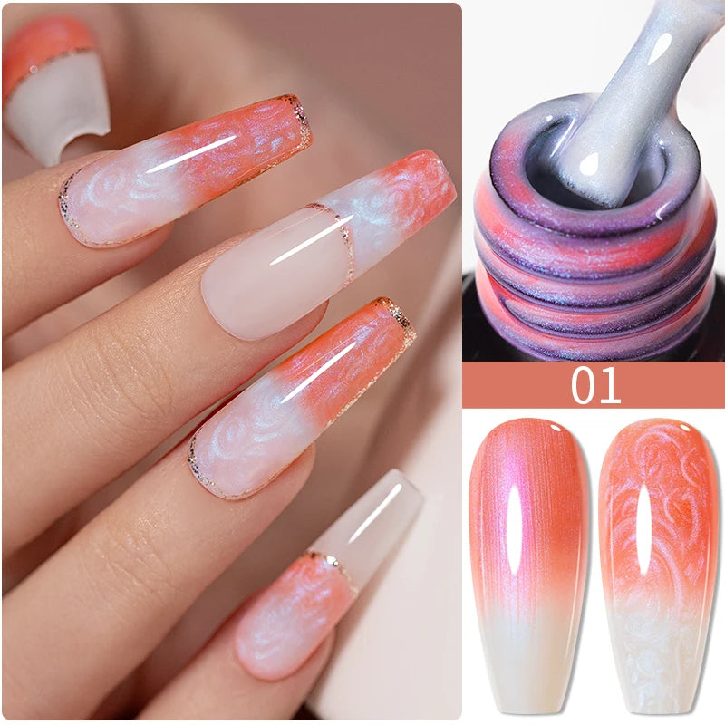 PUENTE 5ml Flower Fairy Gel Nail Polish Pink Blue Purple Natural Dried Flowers Gel For Nail Art Soak Off UV Varnish For Manicure