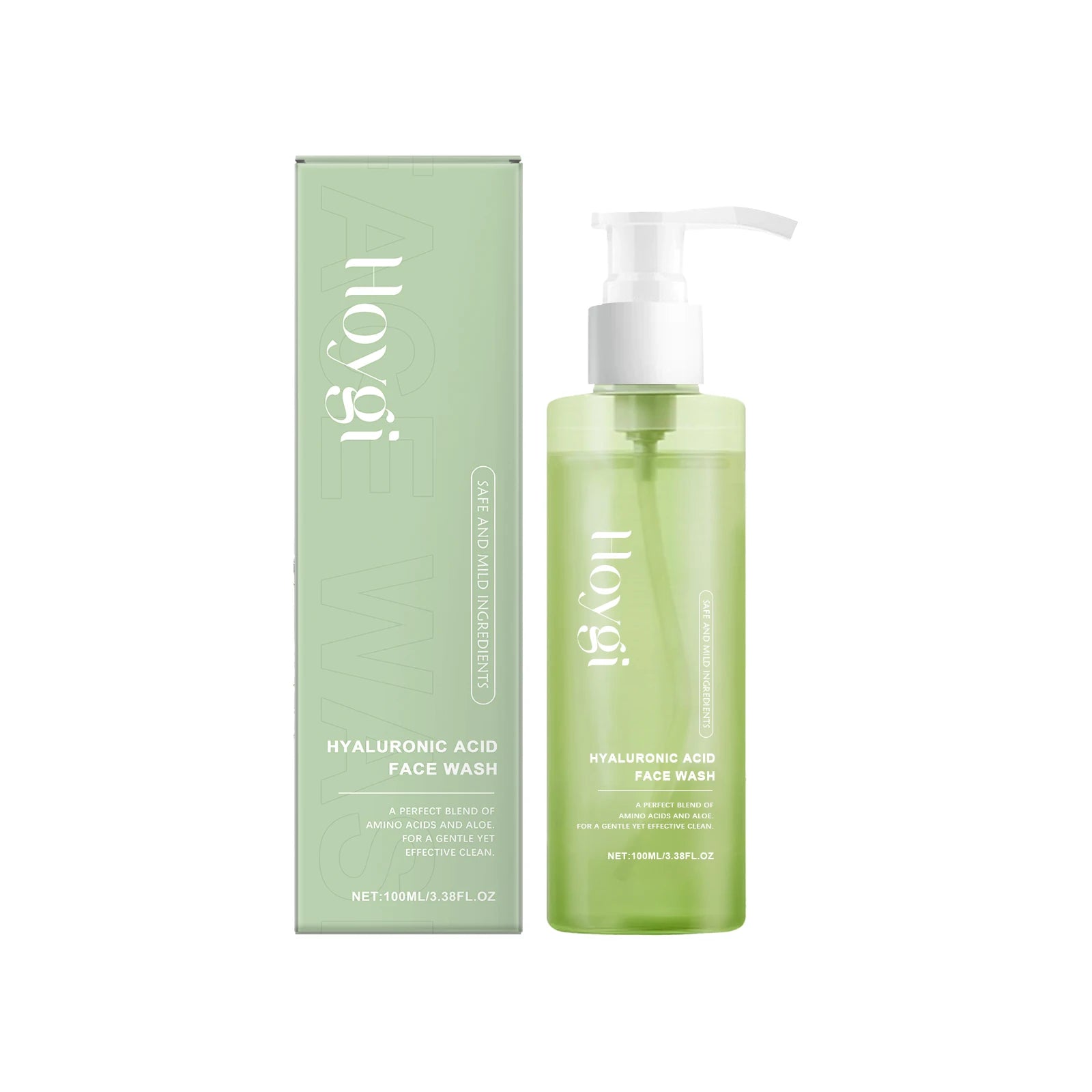 Hoygi Hyaluronic Acid Face Cleanser Gel Deep Pore Cleansing Moisturizing Non Drying Makeup Remover for Sensitive Skin 100ml