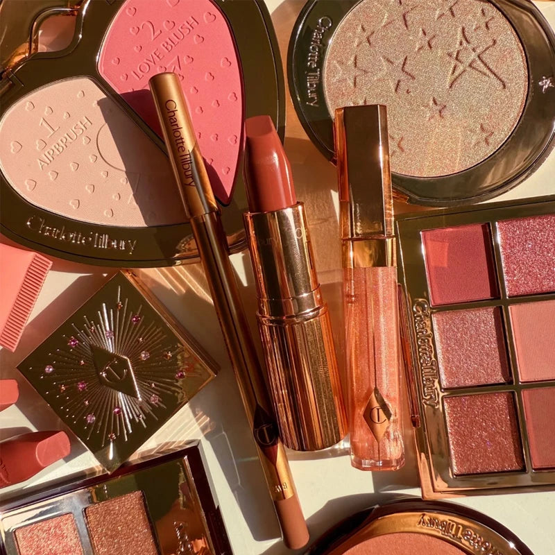 2026 CT Lip Gloss Collagen Lipstick Hydrating Soft Fluffy Head Blush Highlighter Concealer Eyeshadow Palette Fine Powder Texture