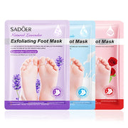 3 Pairs SADOER Lavender Foot Mask Moisturizing Foot Peeling Mask Anti-aging Exfoliating Feet Pedicure Exfoliant Feet Skin Care