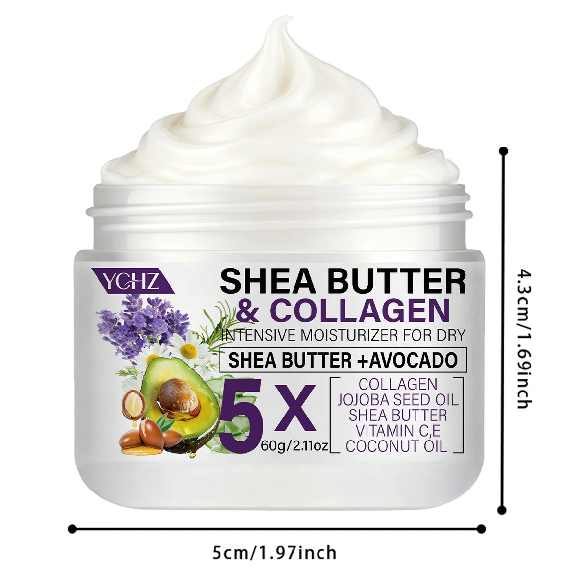 Shea Butter Collagen Firming Cream, Light Beige Firming Cream, Suitable for Thighs, Buttocks, Arms, Abdomen--And Body Lotion-60G