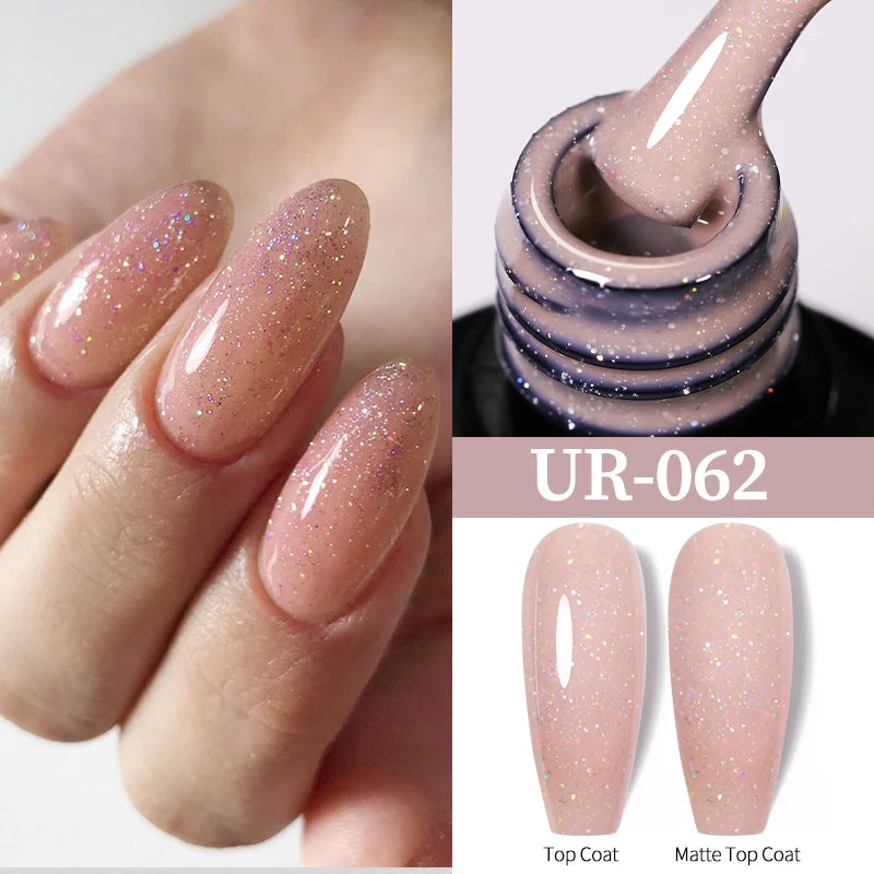 UR SUGAR 7ml Glitter UV Gel Nail Polish Glitter Sequins Soak Off UV Gel Varnish Colorful Nail Gel Polish DIY Nail Art Polish