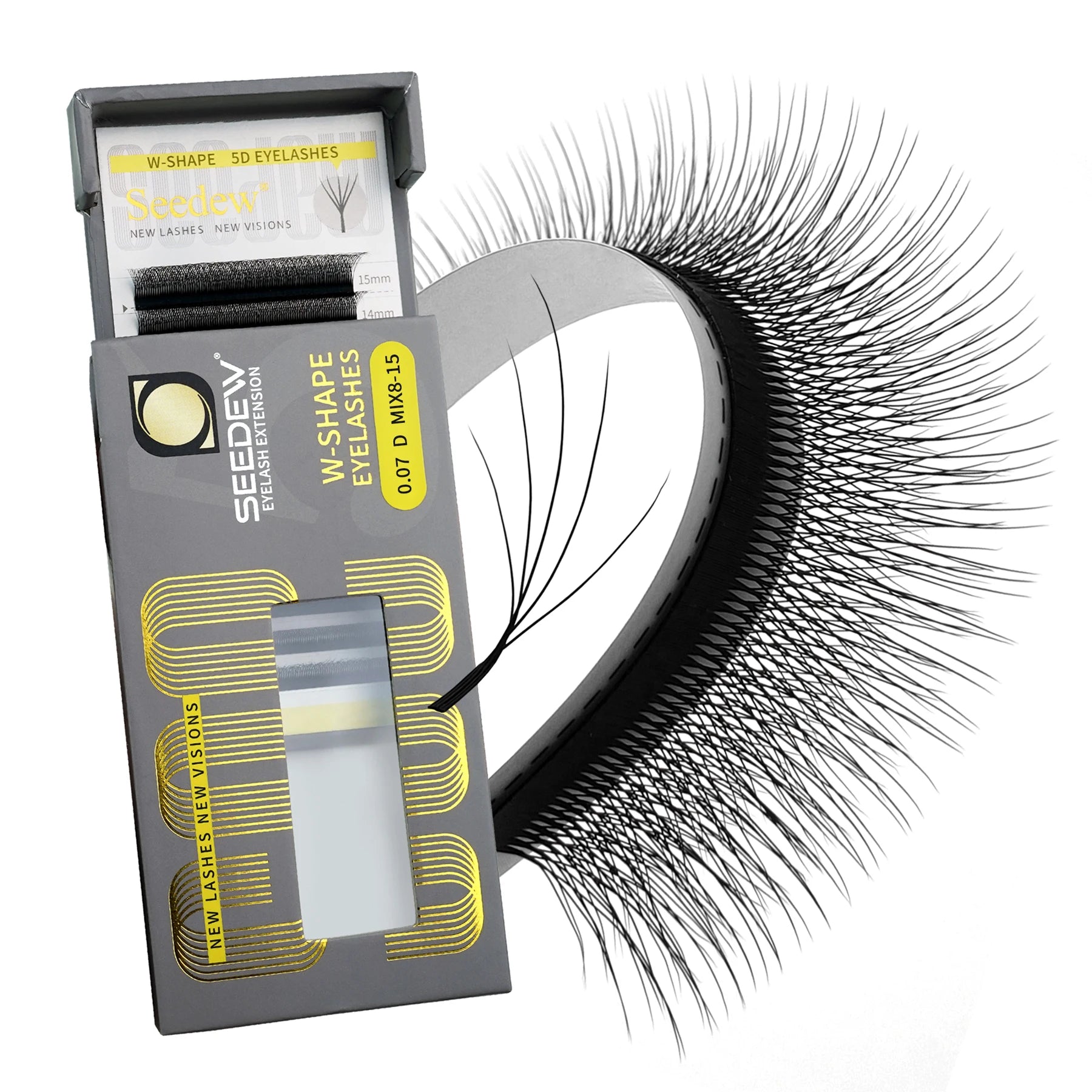 SEEDEW Wispy W Shaped 5D Eyelash Extension Premade Volume Fans False Eyelashes Natural Soft Lashes