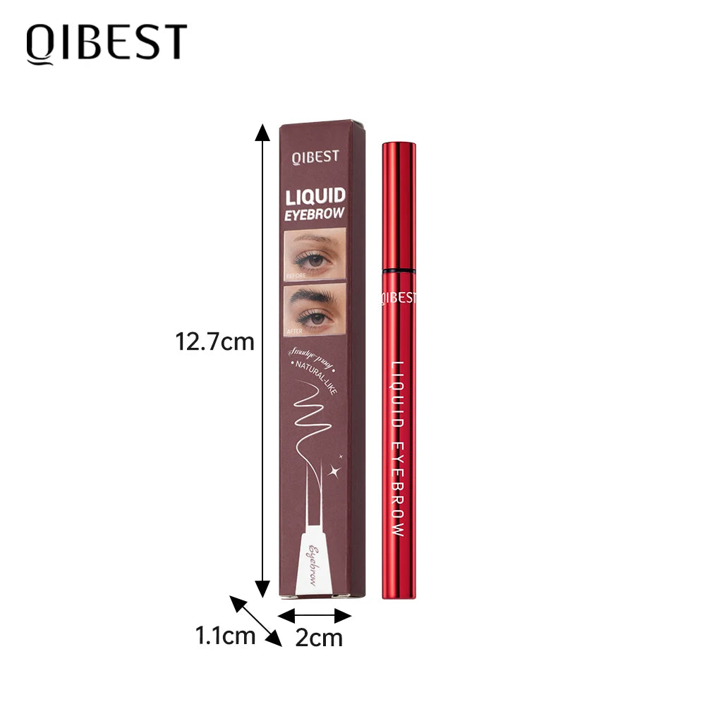 QIBEST 2 Points Eyebrow Pencil Long Lasting Easy To Grip Eyebrow Tattoo Waterproof Thin Liquid Lying Silkworm Brow Pen Cosmetics