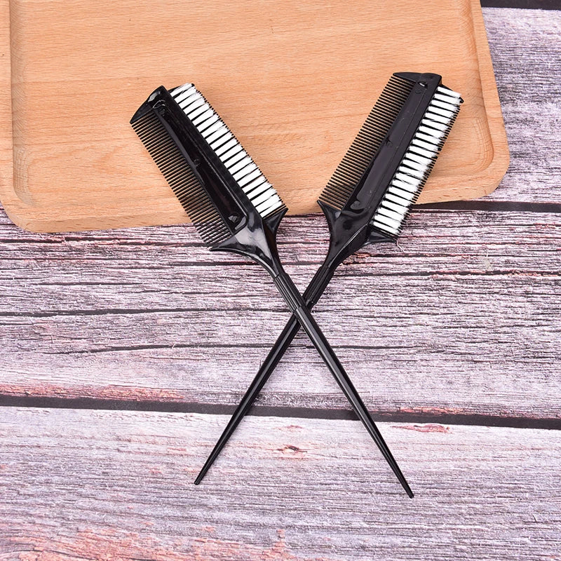 Professional Hairdressing Double Side Dye Comb with Nylon Hair Drying Brush Tinting Combs Hair Color Brush Hair Styling Tools