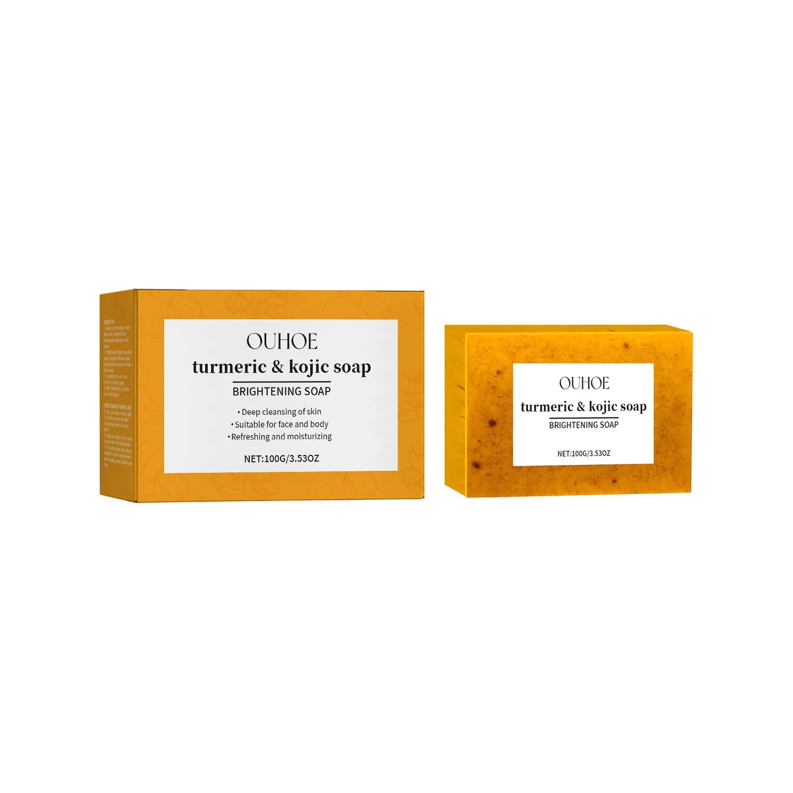 Lemon Turmeric Soap Brightening Face and Body Bar Gentle Cleanser Glowing Moisturizing Non Irritating for Sensitive Skin 100g