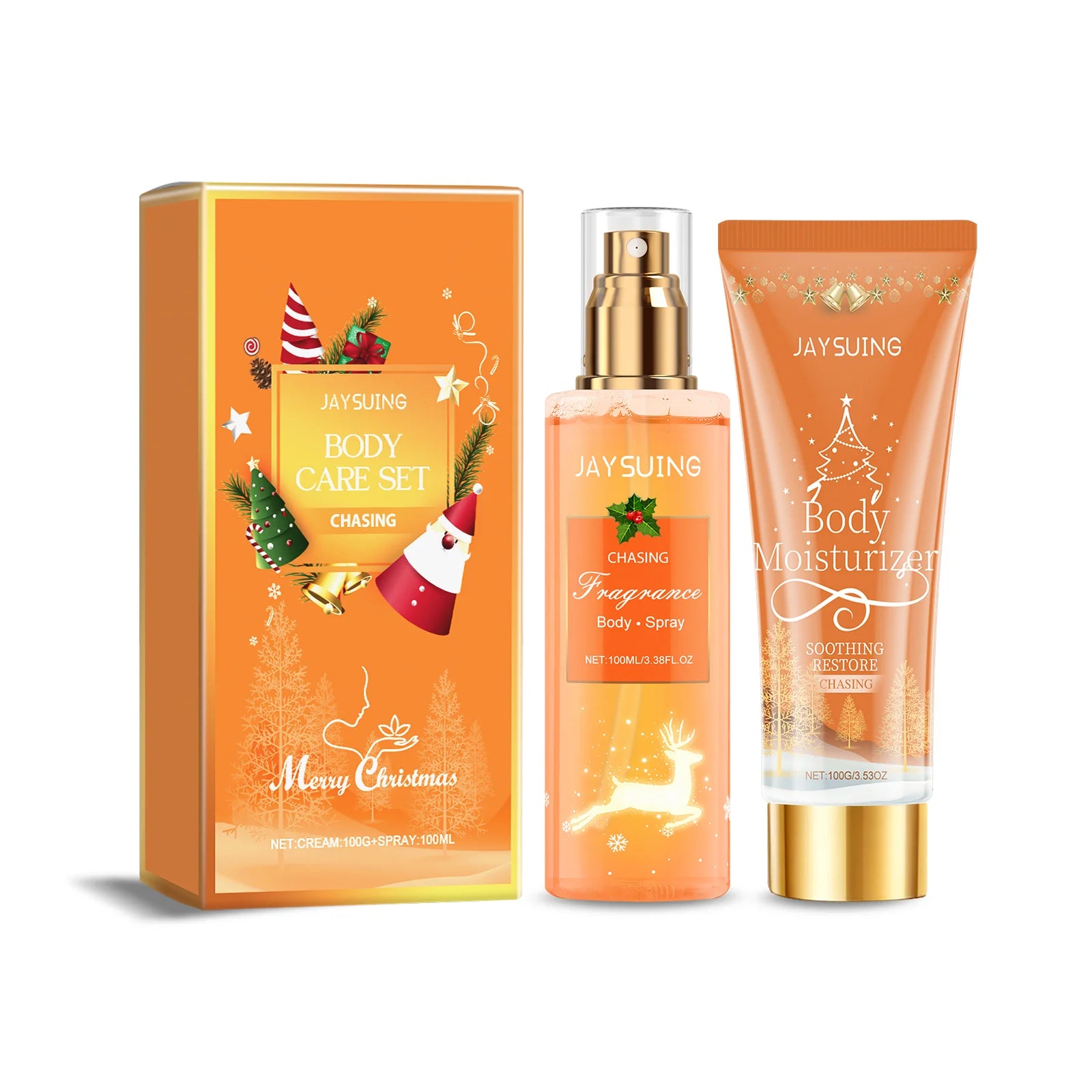 Christmas Body Care Gift Set, Fragrance Body Lotion & Perfume Spray, Holiday Party Long Lasting Scent