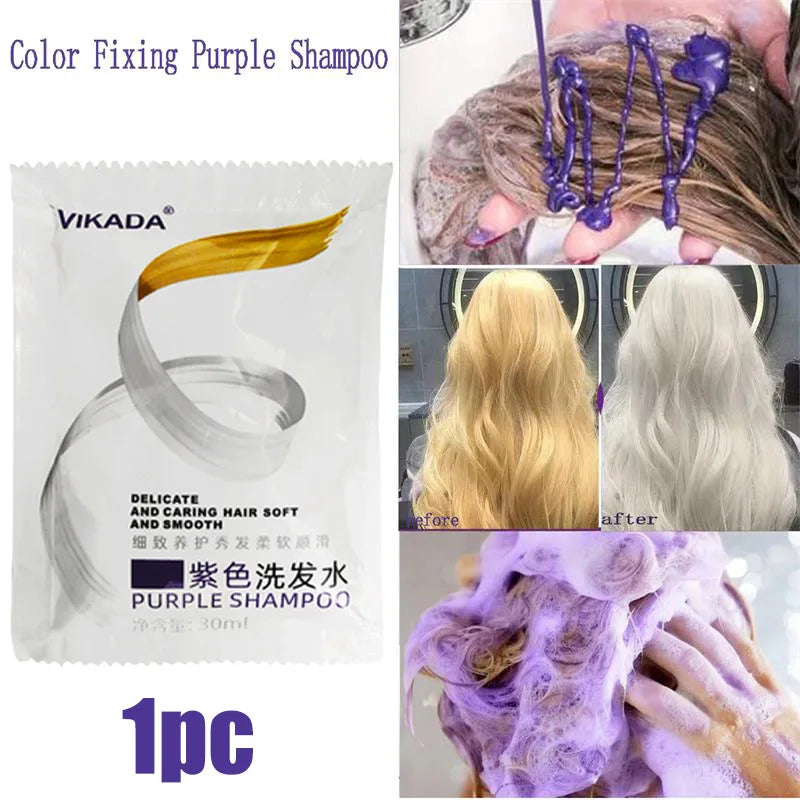 Color Fixing Purple Cream Lock Color Cover Gray Hair Fade Yellow After Bleach Hair Dye Long Lasting Non-irritating Nourish Care