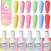 Arte Clavo 15ml Gel Polish Set 6PCS HEMA TPO Free Soak Off UV LED Nail Varnish Kit Long Lasting Manicure Gel for Nail Art Salon