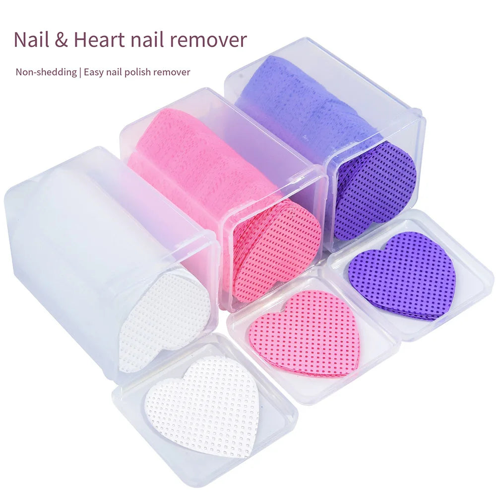 200 Pcs Lint Free Nail Wipes Nail Cleaning Pads Non-Woven Nail Gel Polish Remover Cotton Pads Salon Manicure Art Cleaning Tool
