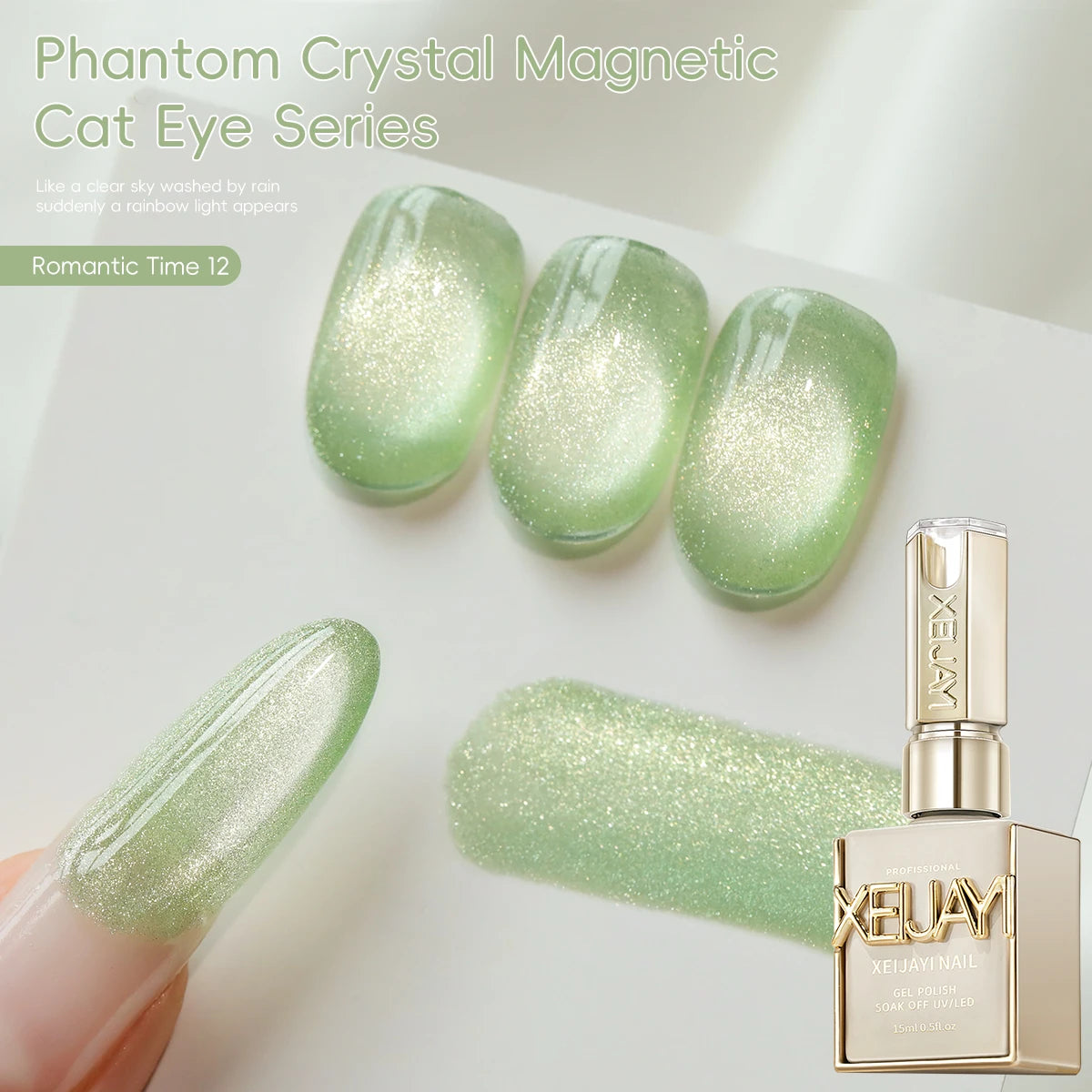 1pc Cat Eye Nail Polish Gel Set 2025 New Style Blue Pink Cat Eye Nail Art Suitable for Women's Nail Salon