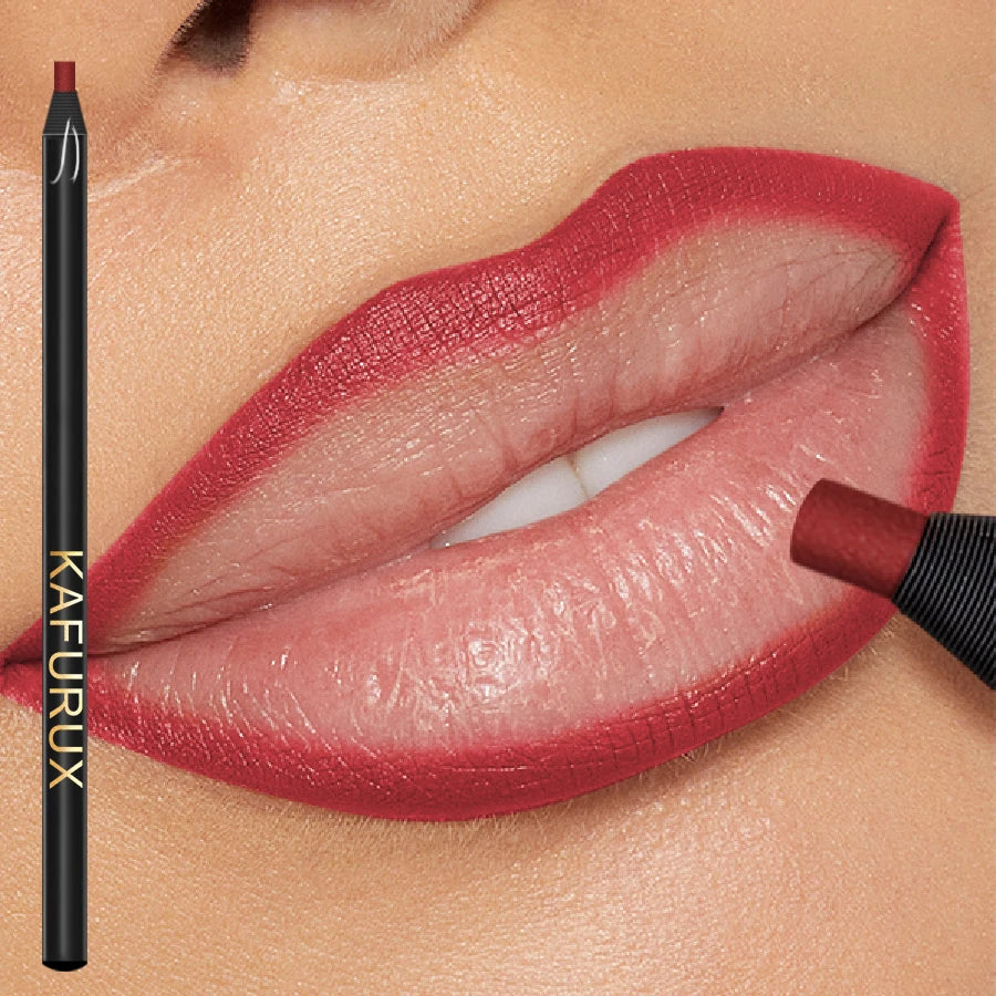12 Colors Matte Lip Liner Pen Long Lasting Lip Glaze High Pigment Lip Tint Waterproof Red Brown  Lipliner Korean Makeup Gifts