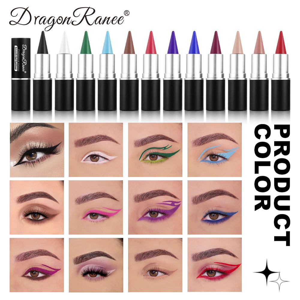 Colored Eyeliner Is Waterproof and Sweat-Proof, Does Not Smudge, Easy for Beginners to Use, Green, Purple, Black, Long-Lasting, Does Not Come Off, Eyeliner Pen for Festival Performance Makeup