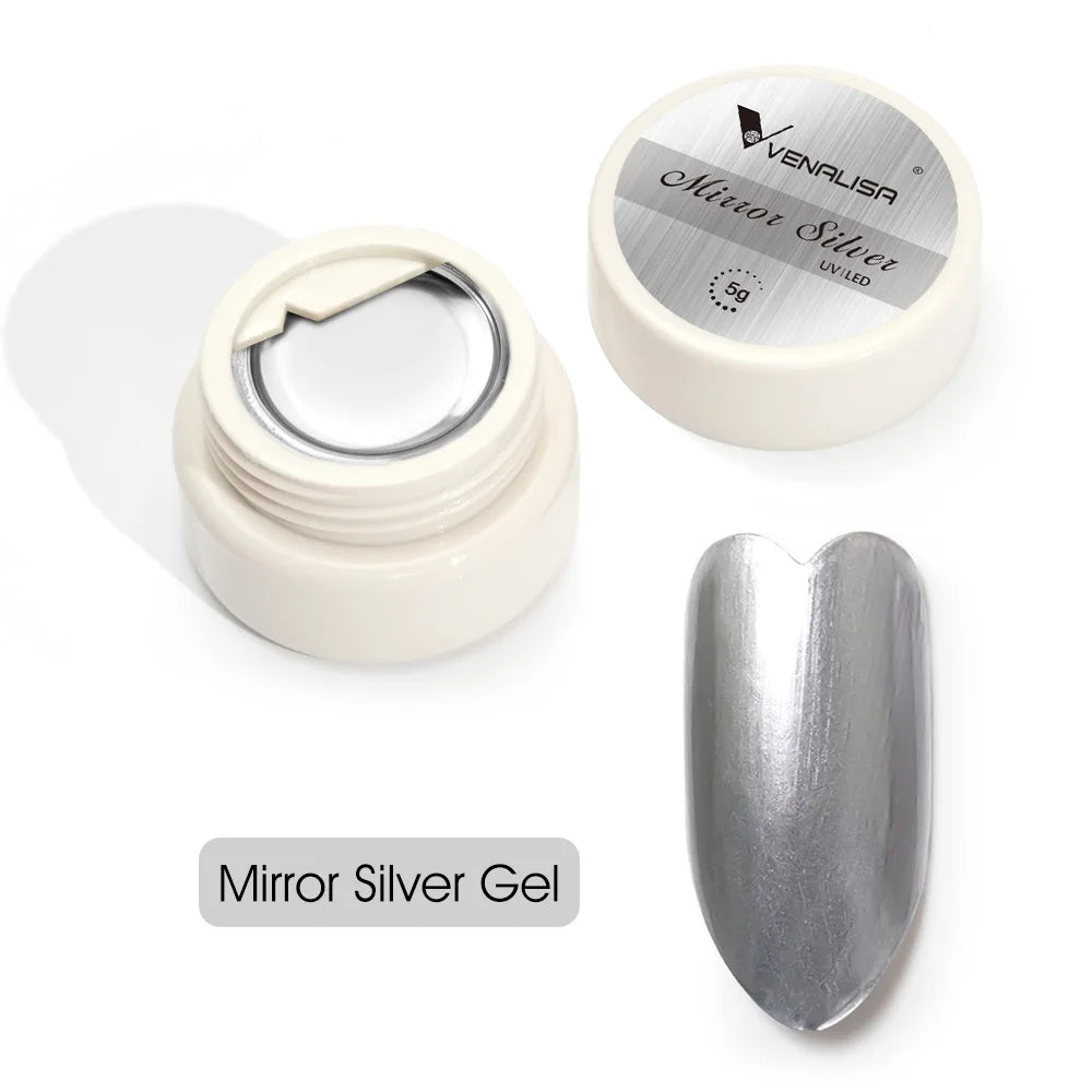 Venalisa Silver Gold Metal Super Mirror Effect Painting Gel GDCOCO Pure Color Neon Gemstone Soak Off UV LED Nail Gel Lacquer