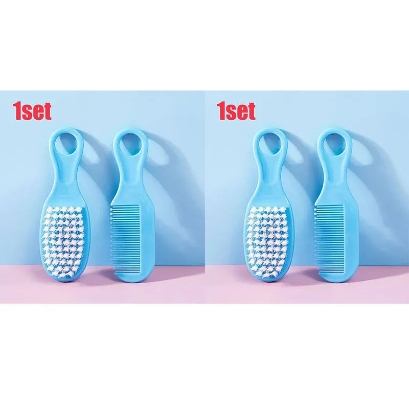 1/2Set Baby Hairbrush Comb Portable Newborn Infant Toddlers Soft Hair Brush Head Massager Comb Set Baby Kid Hair Care Supplies