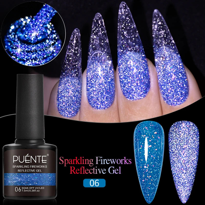 PUENTE 5ml Flower Fairy Gel Nail Polish Pink Blue Purple Natural Dried Flowers Gel For Nail Art Soak Off UV Varnish For Manicure