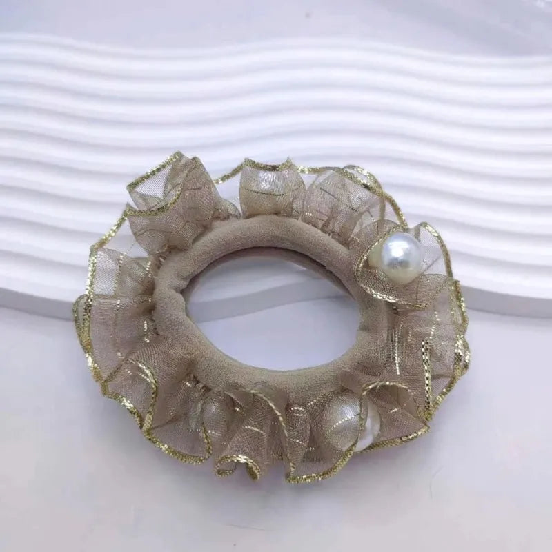 Women Lace Hair Scrunchies  Bow Hair Fantaisie Tie High Elasticity
