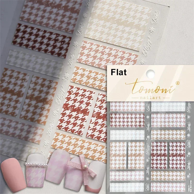 1pcs Elegant 5D Pearl Lace Wave Nail Art Stickers Exquisite White Lines Nail Decoration Decals DIY Self Adhesive Transfer Slider