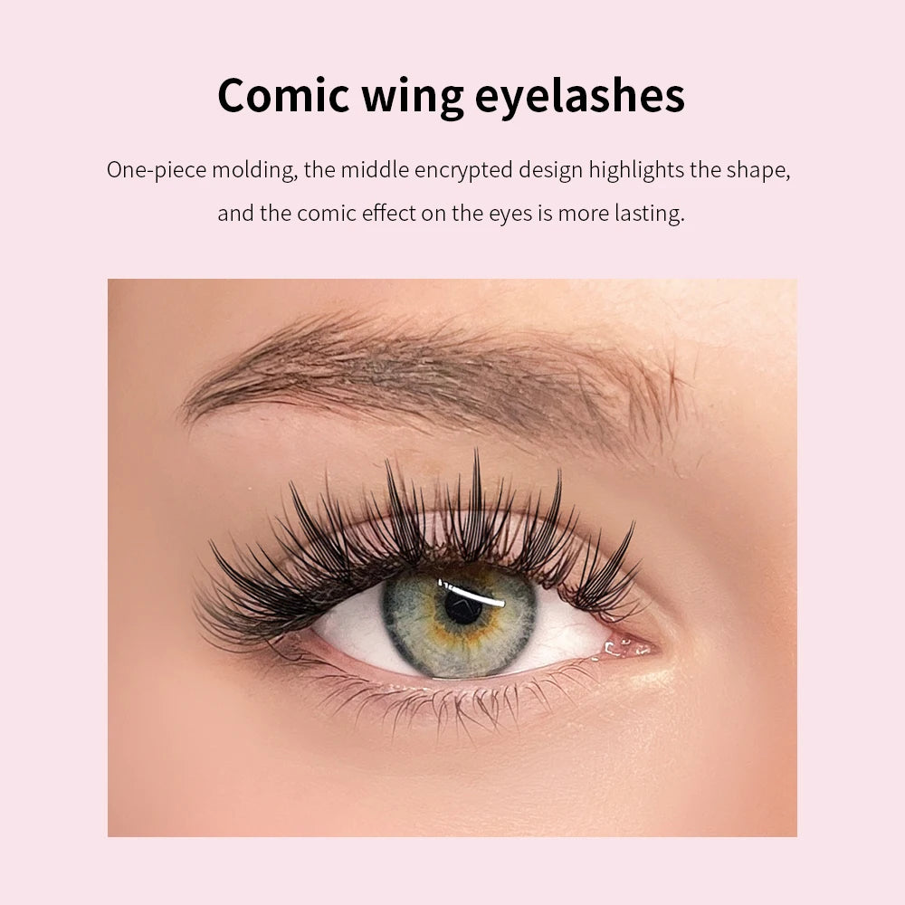 GLAMLASH Comic Spire Eyelash Extension Natural Comango Manga False Eyelashes Premade Fans Feather Anime Lashes Makeup Tools