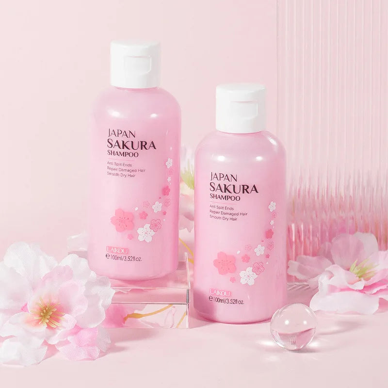 LAIKOU Sakura Shampoo Hair  Nourishing Repair Damaged  Anti Dandruff Oil Control Shampoos Cleansing Care  Refreshing Fluffy ﻿